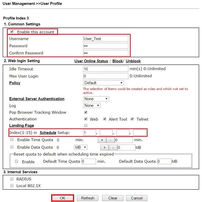 a screenshot of user profile setup on DrayOS
